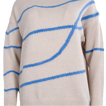 Taupe Blue Line Sweater